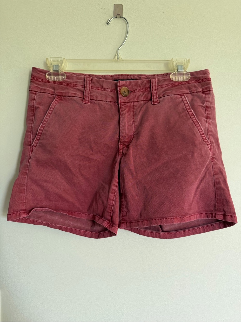 American Eagle Midi Women’s Casual Burgundy Shorts Relaxed Casual Streetwear